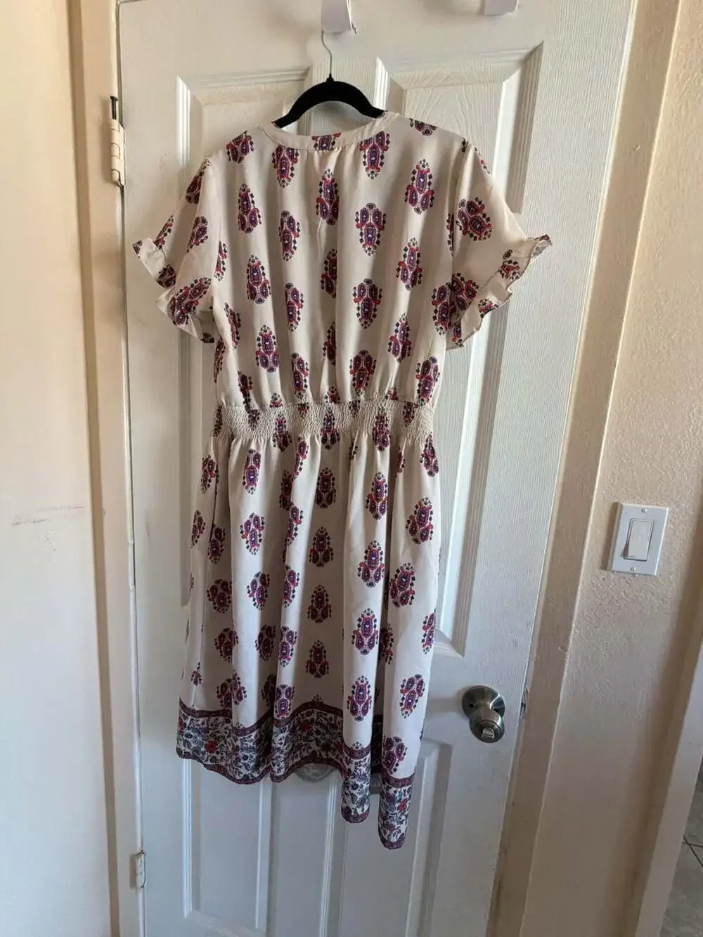 Wayward Fancies Paisley Print Bohemian Cinch Waist Dress